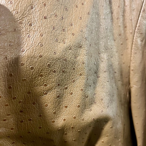 Stunning GENUINE LEATHER (ostrich) EXPRESS SIZE 9/10 VERSATILE JACKET - Picture 7 of 15
